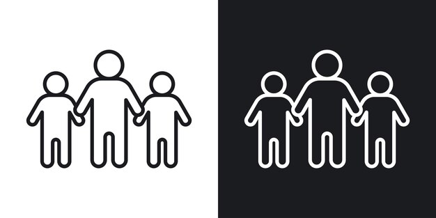 Ícono de equipo Conjunto de personas Símbolo vectorial de grupo de empleados en un signo de fuerza de trabajo colaborativo de estilo lleno y delineado en negro