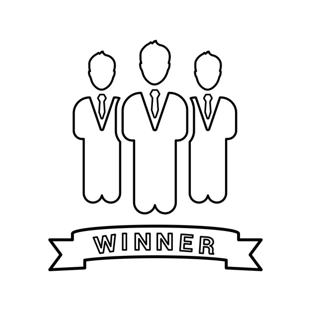Icono del equipo ganador Diseño del contorno de la línea