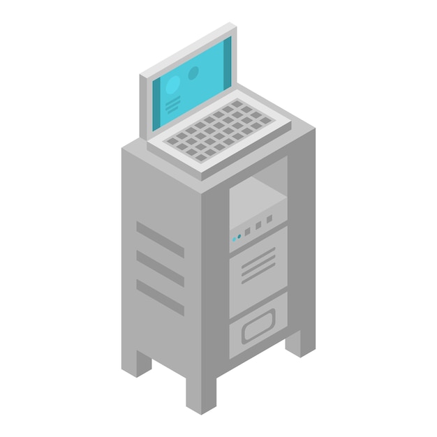 Icono de equipo informático quirúrgico Isométrico del icono de vector de equipo informático quirúrgico para diseño web aislado sobre fondo blanco