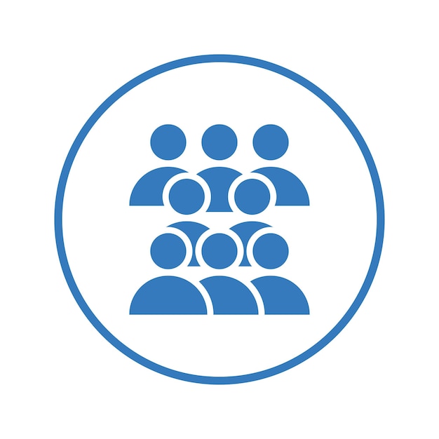 El icono del equipo de personas colectivas Diseño de color azul