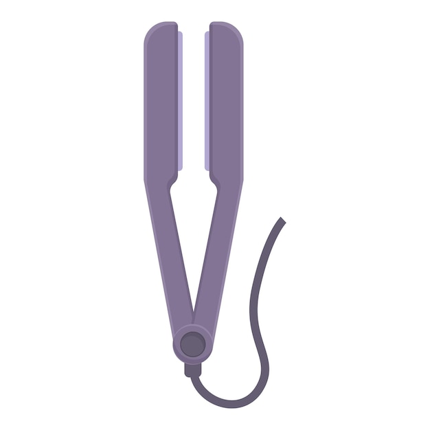 Icono de equipo de plancha de pelo vector de dibujos animados Cuidado de la moda Dispositivo de mujer