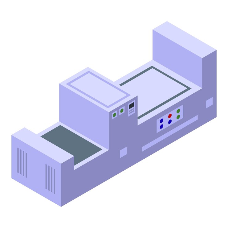 Vector icono de equipo de producción de papel isométrico de icono de vector de equipo de producción de papel para diseño web aislado sobre fondo blanco