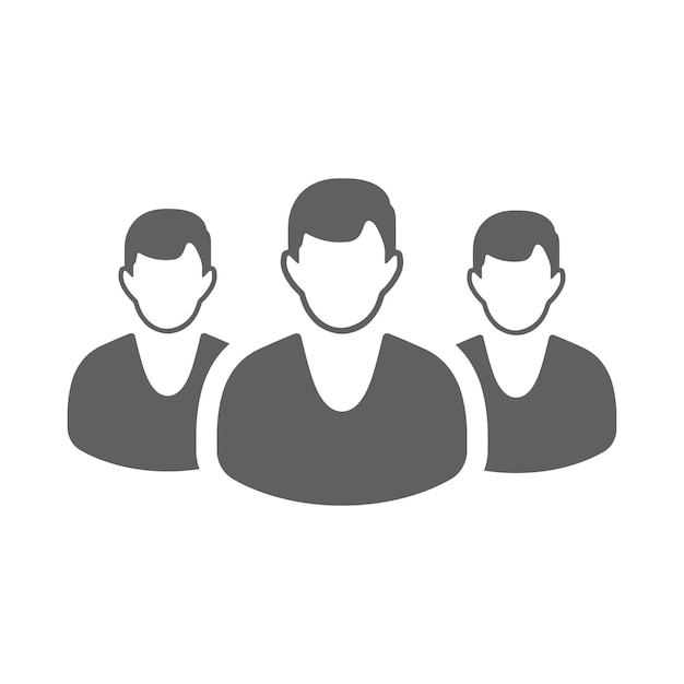 Ícono de equipo de reunión de grupo Gráficos vectoriales grises