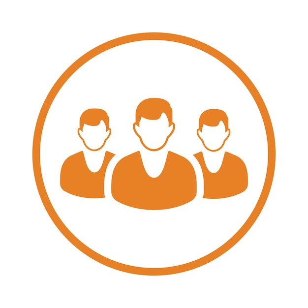 Icono de equipo de reunión de grupo Vector de color naranja EPS