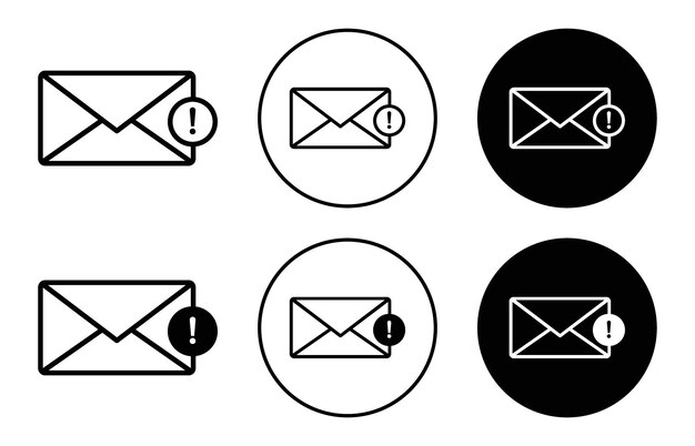 Icono de error de correo electrónico Icono plano de contorno