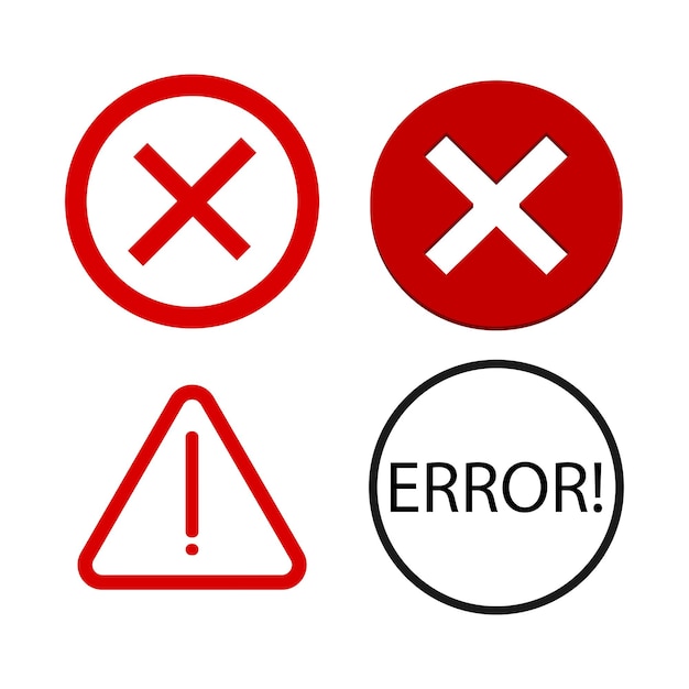 Icono de error ilustración vectorial diseño de símbolo