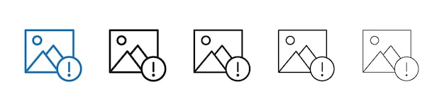 Icono de error de imagen Logotipo vectorial de esquema para la aplicación web