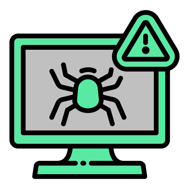 Vector icono de error en línea esquema vector web ciber datos internet