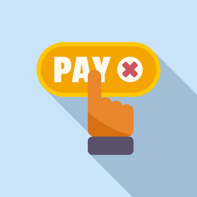 Icono de error de pago vector plano Tarjeta de crédito Teléfono de débito