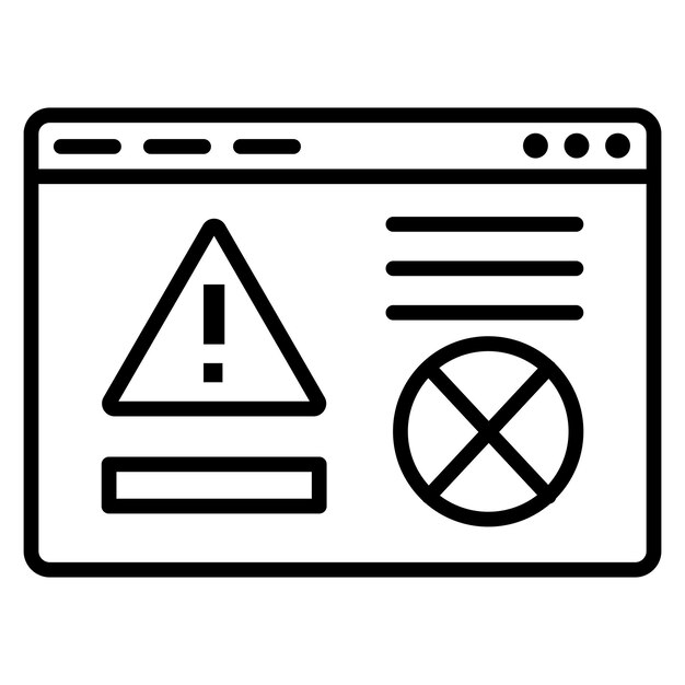Icono de error en el sitio web