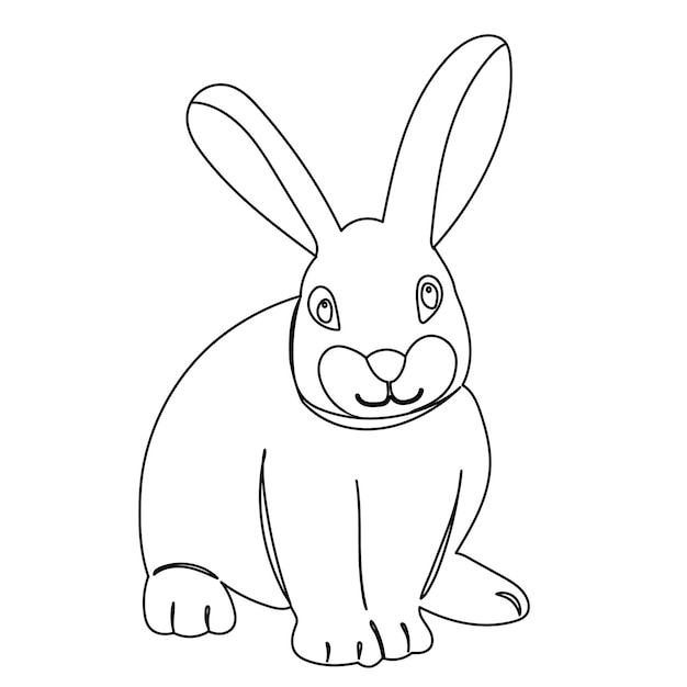 Icono de esbozo de conejo liebre aislado