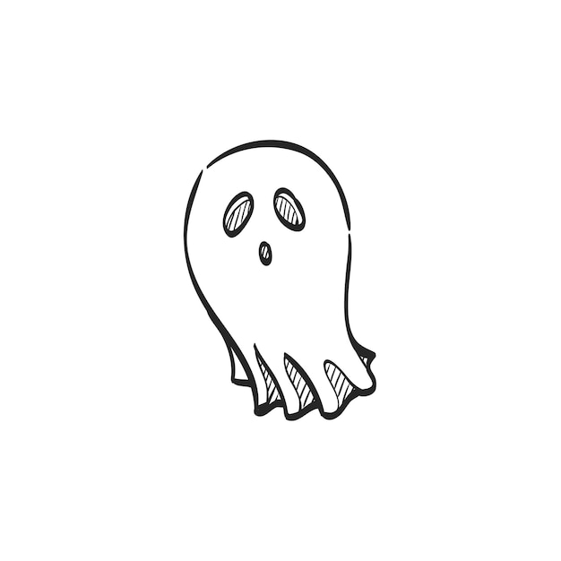 Icono de esbozo dibujado a mano fantasma de halloween