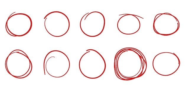 Icono de esbozo de línea circular en estilo dibujado a mano Ilustración de vector de garabato circular sobre fondo aislado Concepto de negocio de signo de burbuja de lápiz o pluma