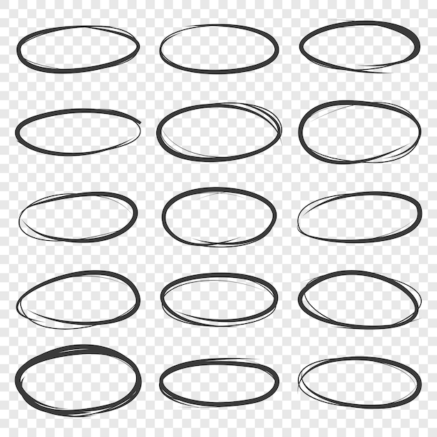 Icono de esbozo de línea circular en estilo dibujado a mano Ilustración de vector de garabato circular sobre fondo aislado Concepto de negocio de signo de burbuja de lápiz o pluma