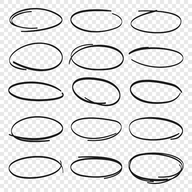 Icono de esbozo de línea circular en estilo dibujado a mano Ilustración de vector de garabato circular sobre fondo aislado Concepto de negocio de signo de burbuja de lápiz o pluma