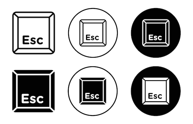 icono esc colección de contorno de línea delgada símbolo o signo