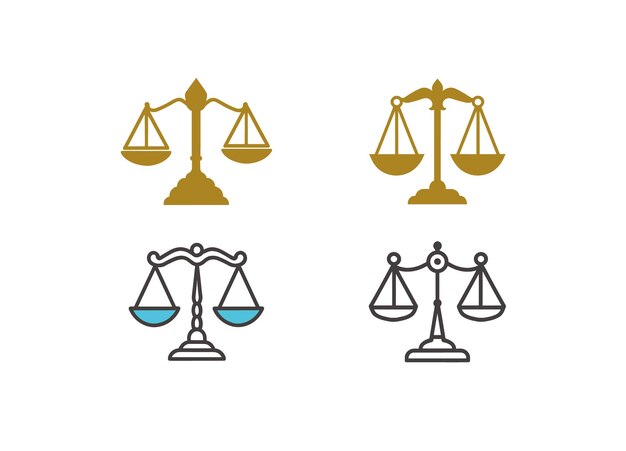 Ícono de la escala de equilibrio de justicia legal de vector libre