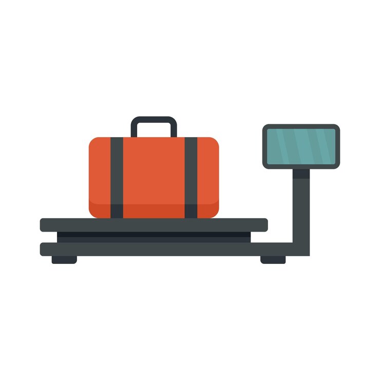 Vector icono de escalas de control del aeropuerto ilustración plana del icono de vector de escalas de control del aeropuerto aislado sobre fondo blanco