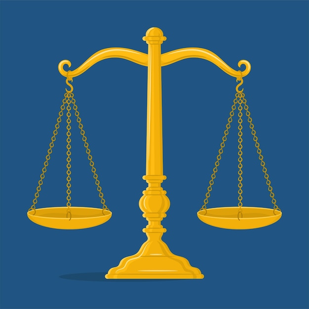 Icono de escalas de justicia símbolo de equilibrio de ley libra