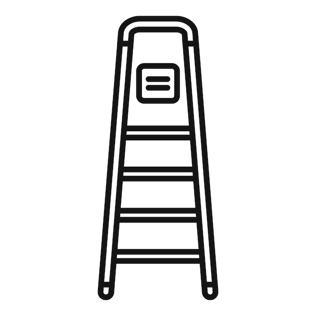 Icono de escalera de escalera vector de contorno Construcción de madera Herramienta portátil