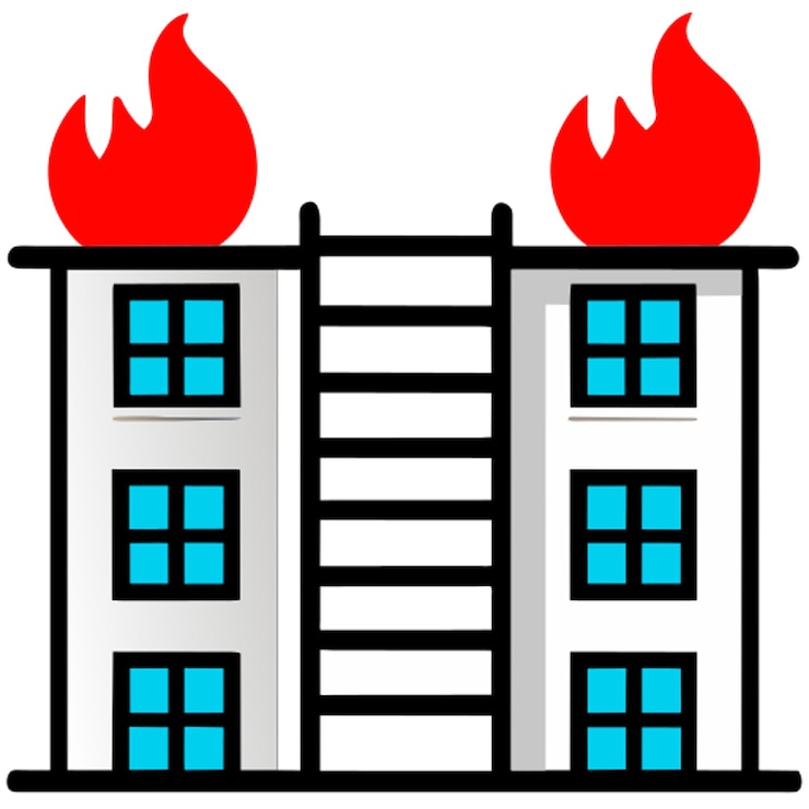 Vector icono de la escalera de escape de fuego