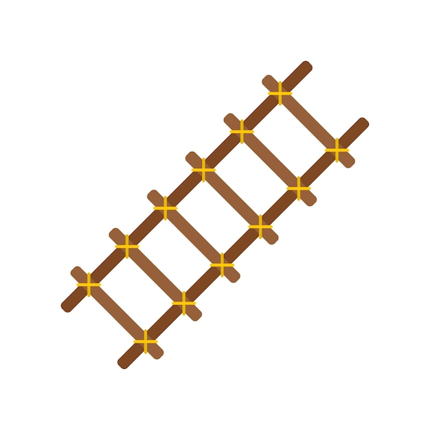 Icono de escalera hecha a mano Ilustración plana del icono de vector de escalera hecha a mano aislado sobre fondo blanco