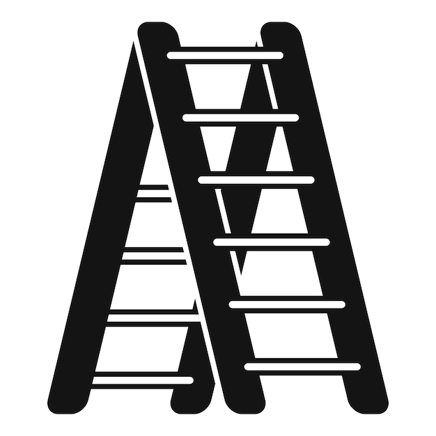 Icono de escalera de madera vector simple recorte de árboles