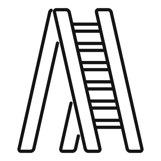 Icono de escalera de mano vector de contorno Metal arriba Escalera de seguridad