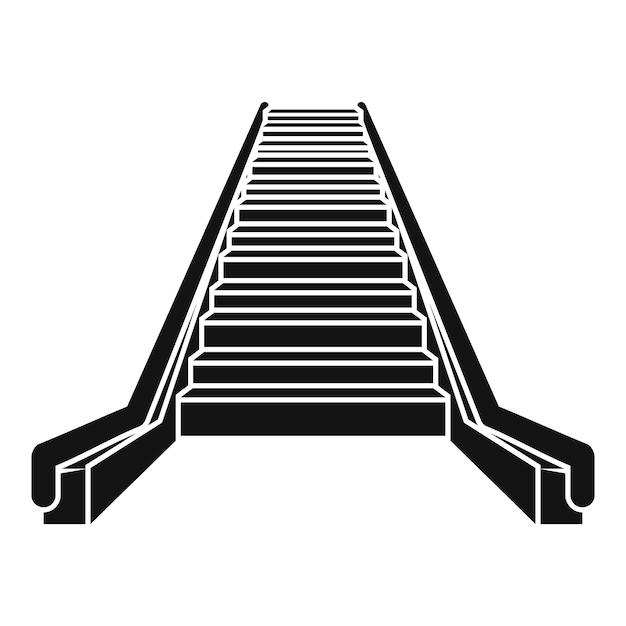 Icono de escalera mecánica Ilustración simple del ícono vectorial de escalera métrica para diseño web aislado en fondo blanco