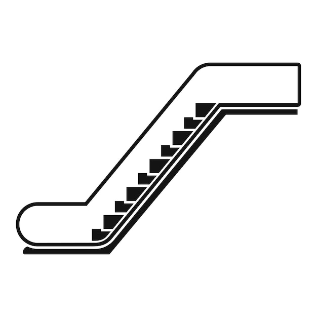 Icono de escalera mecánica de vidrio Ilustración simple del ícono vectorial de escalera métrica de vidrio para diseño web aislado en fondo blanco