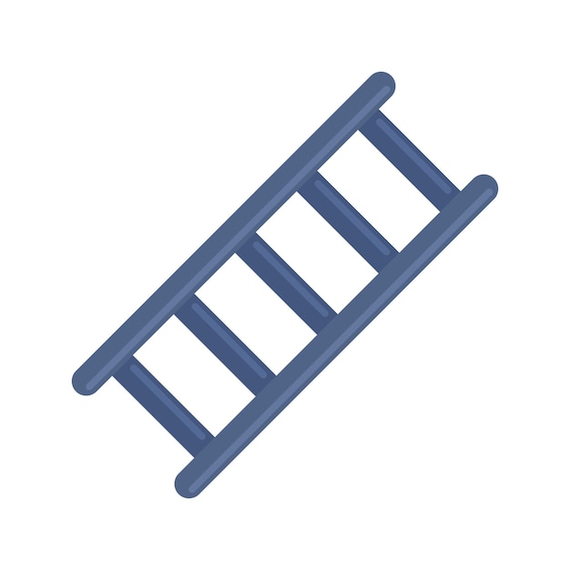 Icono de escalera de metal Ilustración plana del icono de vector de escalera de metal aislado sobre fondo blanco