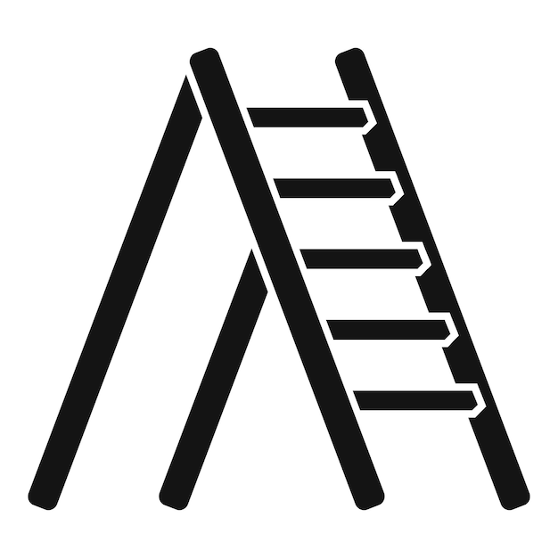 Icono de escalera de metal de línea simple vector Paso de madera Escalera arriba