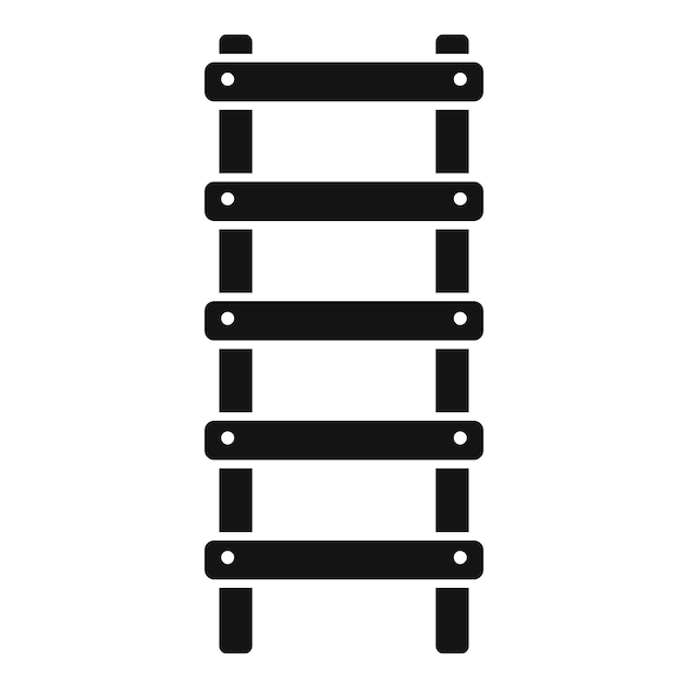 Icono de escalera de trabajador simple vector Soporte de madera Soporte interior