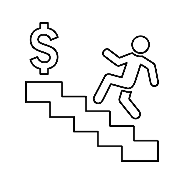 Ícono de las escaleras hacia arriba Símbolo de contorno