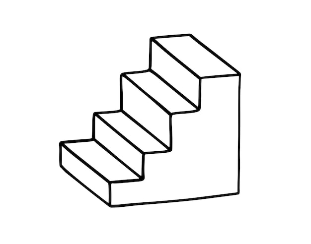 icono de escaleras dibujado a mano contorno de escaleras dibujo de línea símbolo de clip