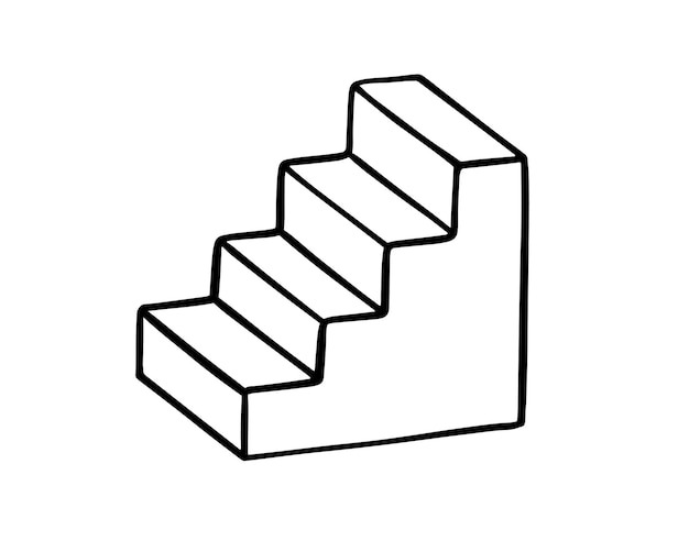 icono de escaleras dibujado a mano contorno de escaleras dibujo de línea símbolo de clip