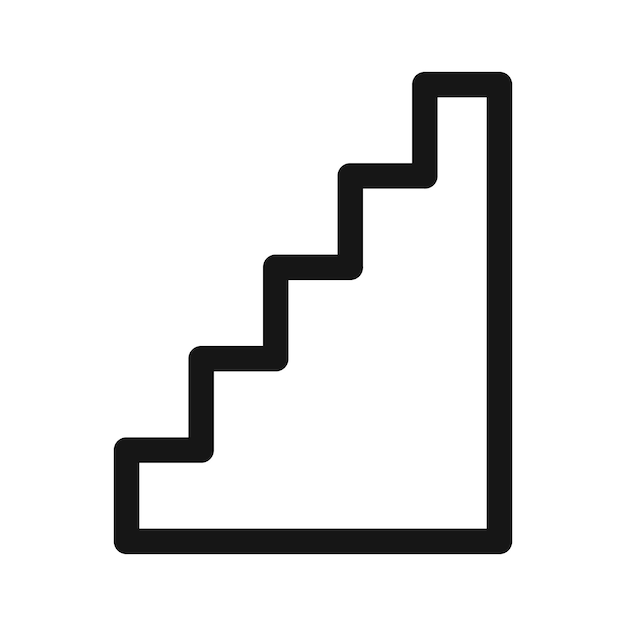 icono escaleras vector de arte de línea negra
