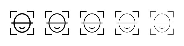 Ícono de escaneo facial signo del logotipo vectorial