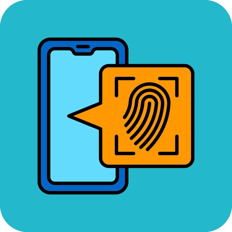 Vector icono de escaneo de huellas dactilares