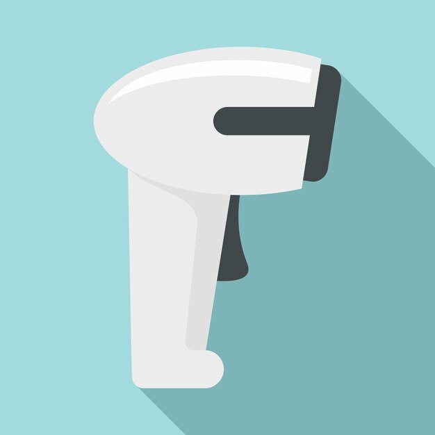 Icono de escáner de código de barras láser Ilustración plana del icono de vector de escáner de código de barras láser para diseño web