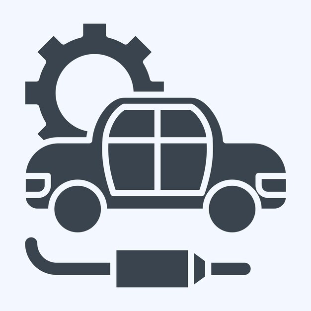 Icono de escape relacionado con el símbolo de mantenimiento del automóvil estilo glifo ilustración simple