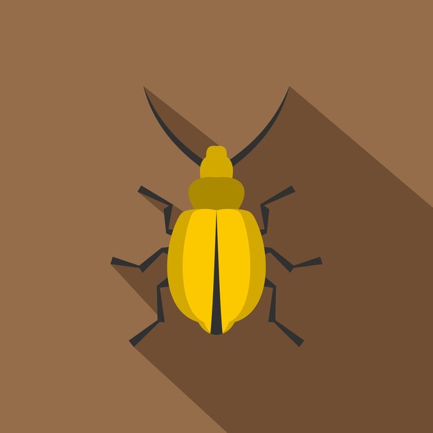 Icono de escarabajo amarillo Ilustración plana del icono vectorial de escarambajo amarillo para la web