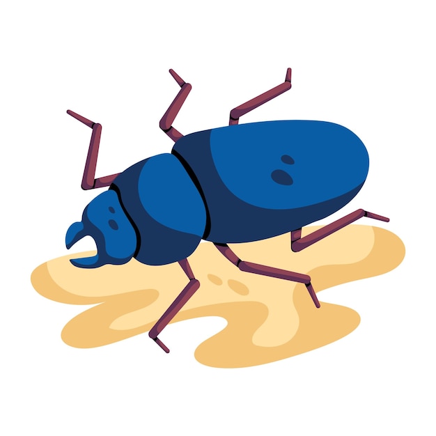 Un icono del escarabajo de arena en estilo plano.