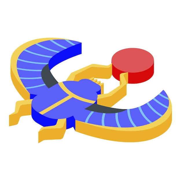 Icono de escarabajo de Egipto Isométrico de icono de vector de escarabajo de Egipto para diseño web aislado sobre fondo blanco