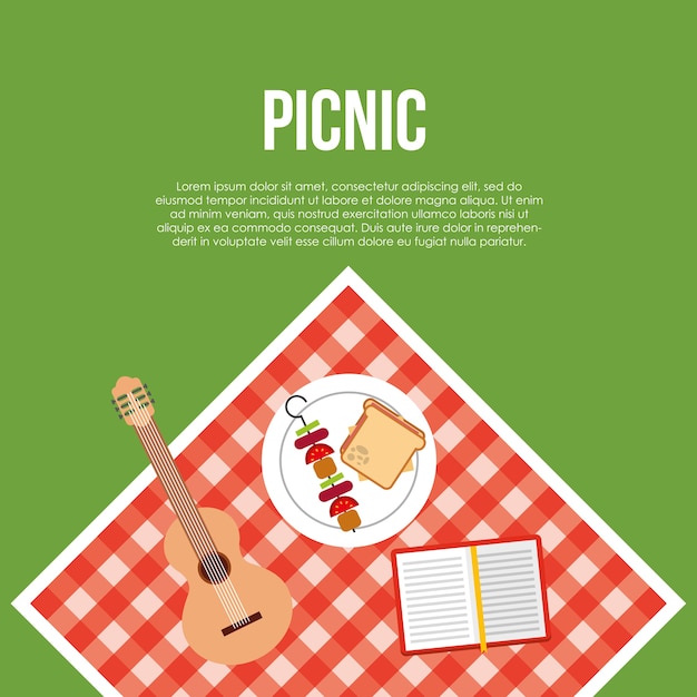 Vector icono de escena de fiesta de picnic