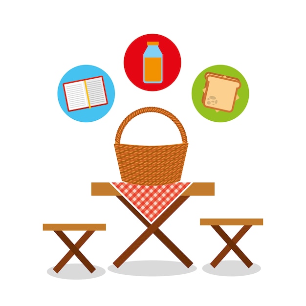 icono de escena de fiesta de picnic