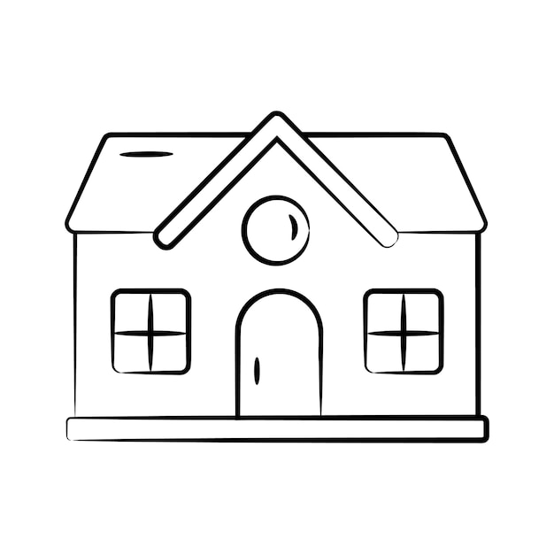 Icono escolar diseñado en estilo doodle listo para uso premium