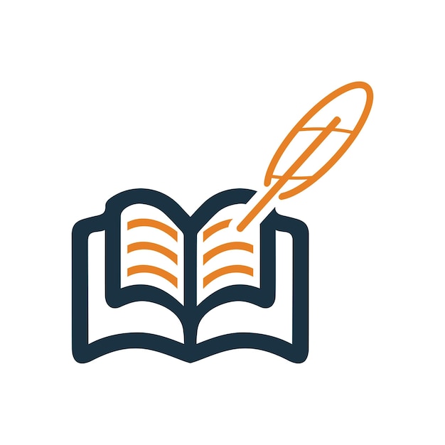 Icono de escritor de libros de educación Vector editable simple aislado en un fondo blanco