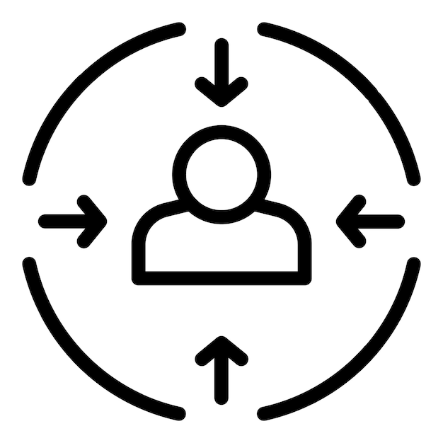 Icono de escritor de persona Icono de vector de escritor de persona de esquema para diseño web aislado sobre fondo blanco