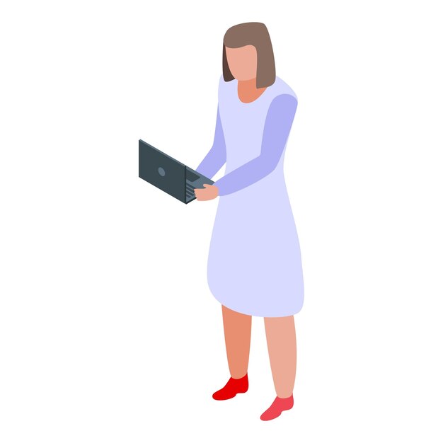Icono de escritura portátil Isométrico del icono de vector de escritura portátil para diseño web aislado sobre fondo blanco